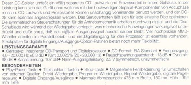 Accuphase DP-65V • Caractéristiques (en allemand)