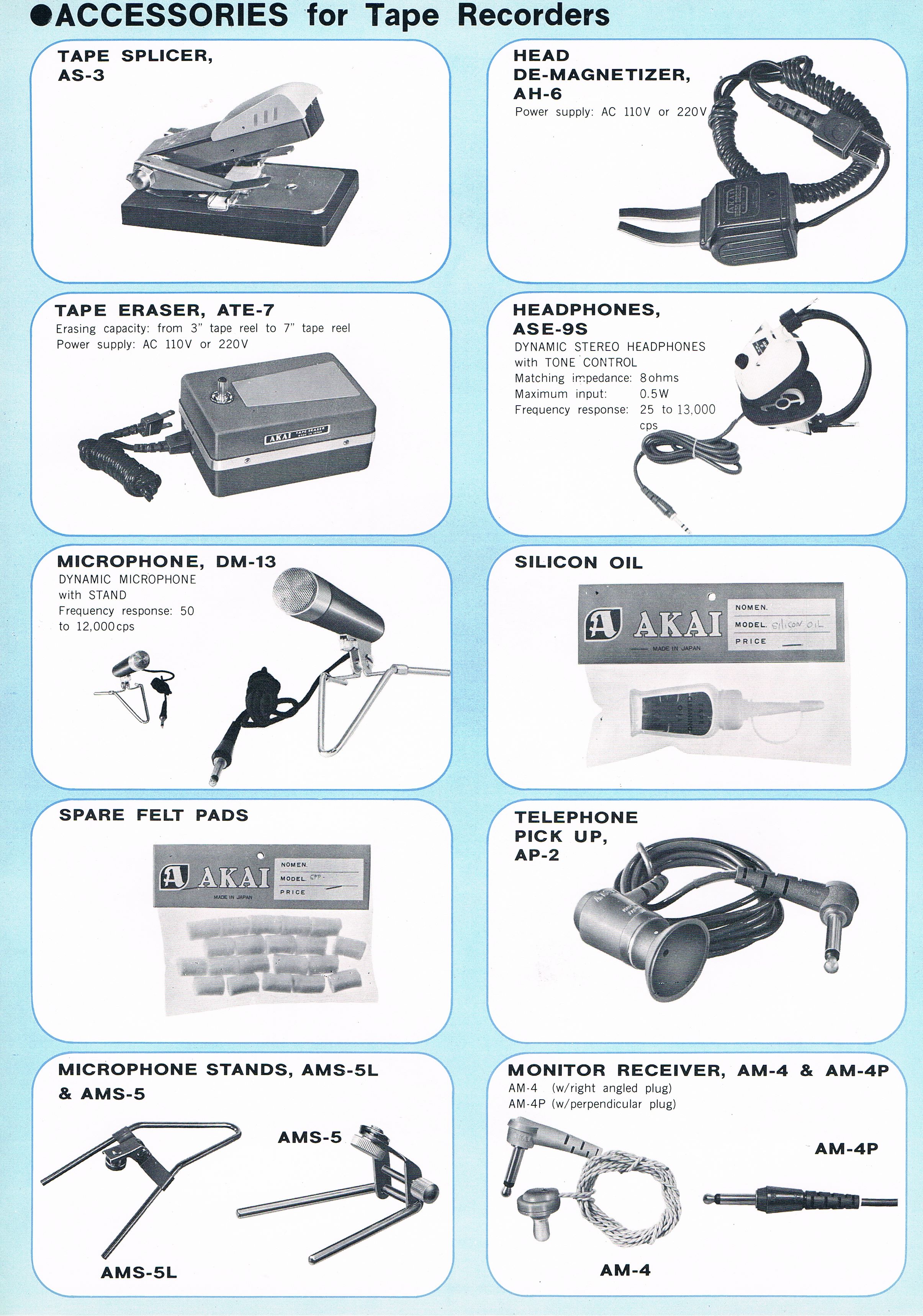 Akai Catalogue 1968 (accessoires)
