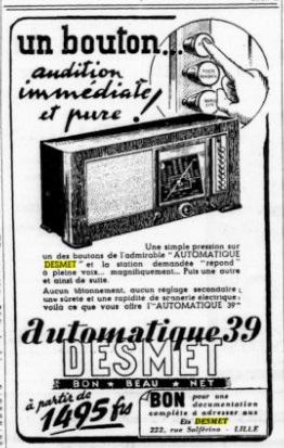 Desmet Automatique 39Le Progrès de la Somme, 1 janvier 1939