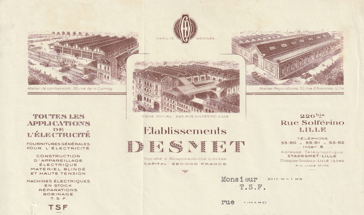 Facture 1933