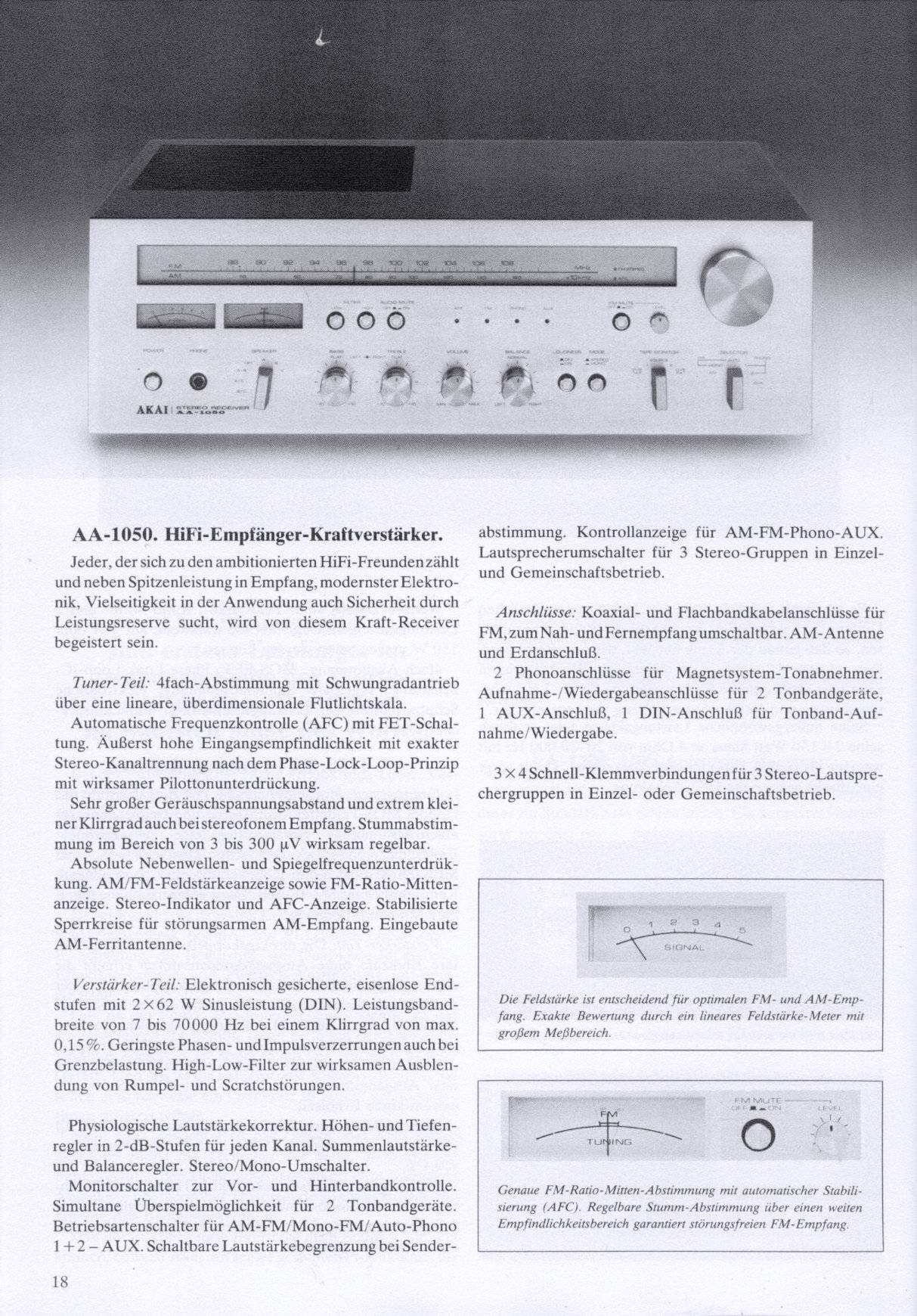 Akai AA-1050 • Extrait catalogue Akai 1978 (en allemand)