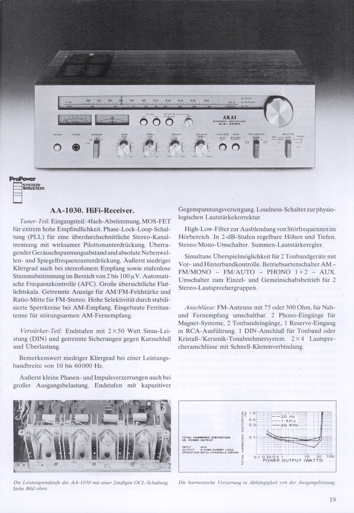 Akai AA-1030 • Extrait catalogue Akai 1978 (en allemand)