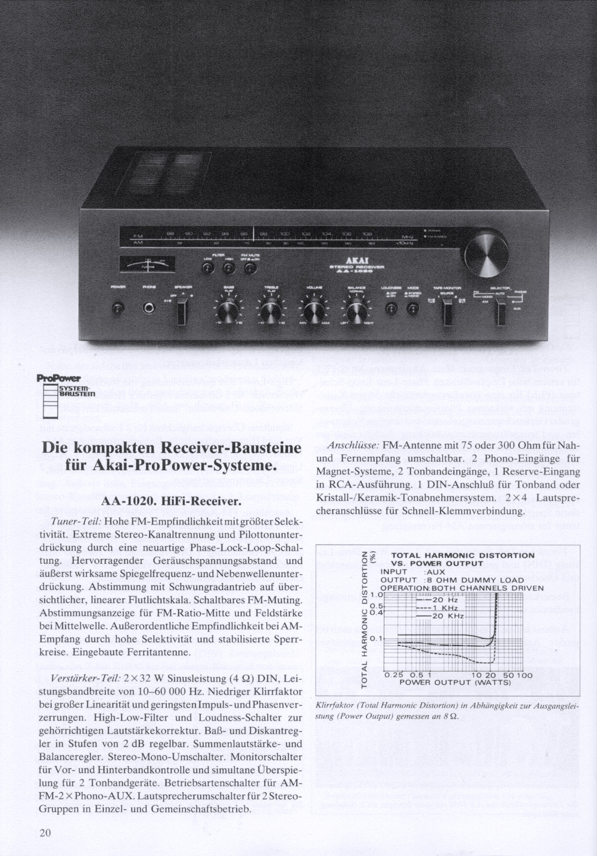 Akai AA-1020 • Extrait catalogue Akai 1978 (en allemand)