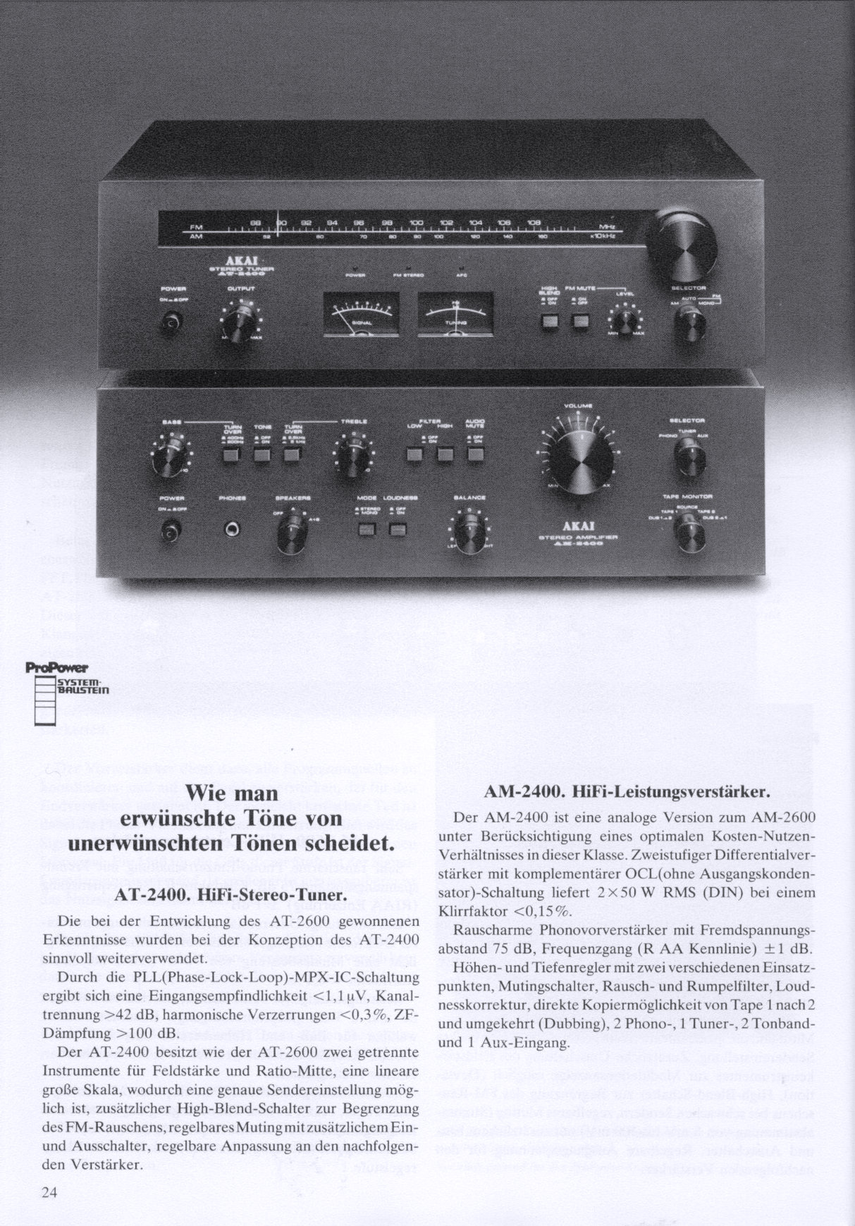 Akaï AM-2400, AT-2400 Extrait de catalogue