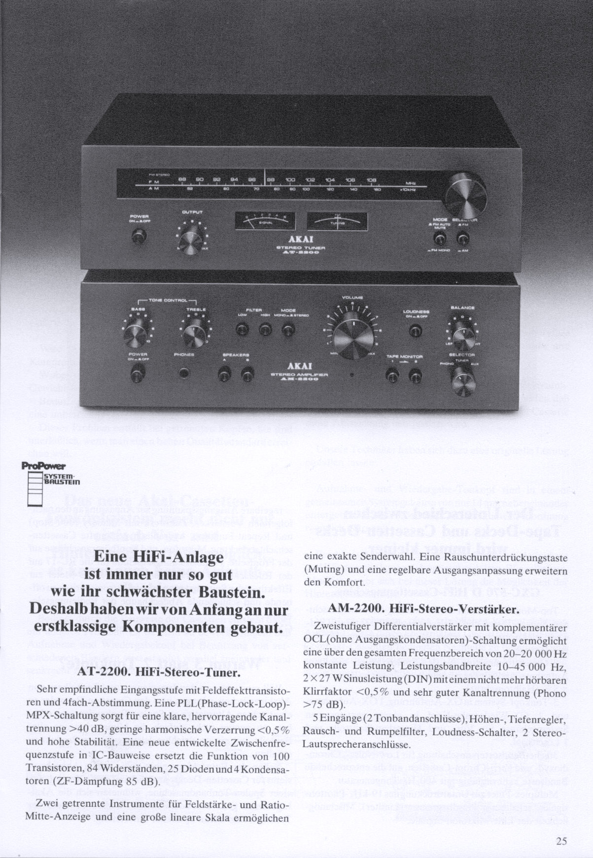 Akaï AM-2200, AT-2200 Extrait de catalogue