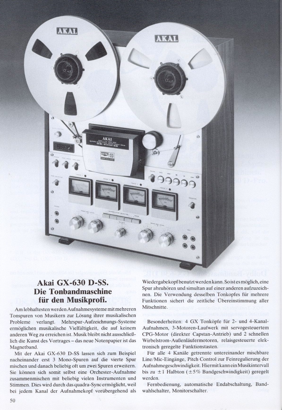 Akai GX-630 D-SS • Extrait catalogue 1978 (en allemand)