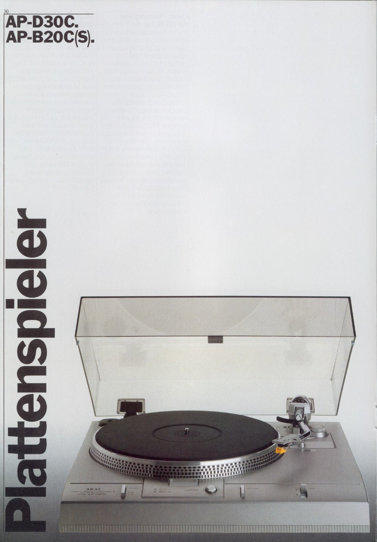 Akai Akai AP-D30C Extrait catalogue Akai 1980