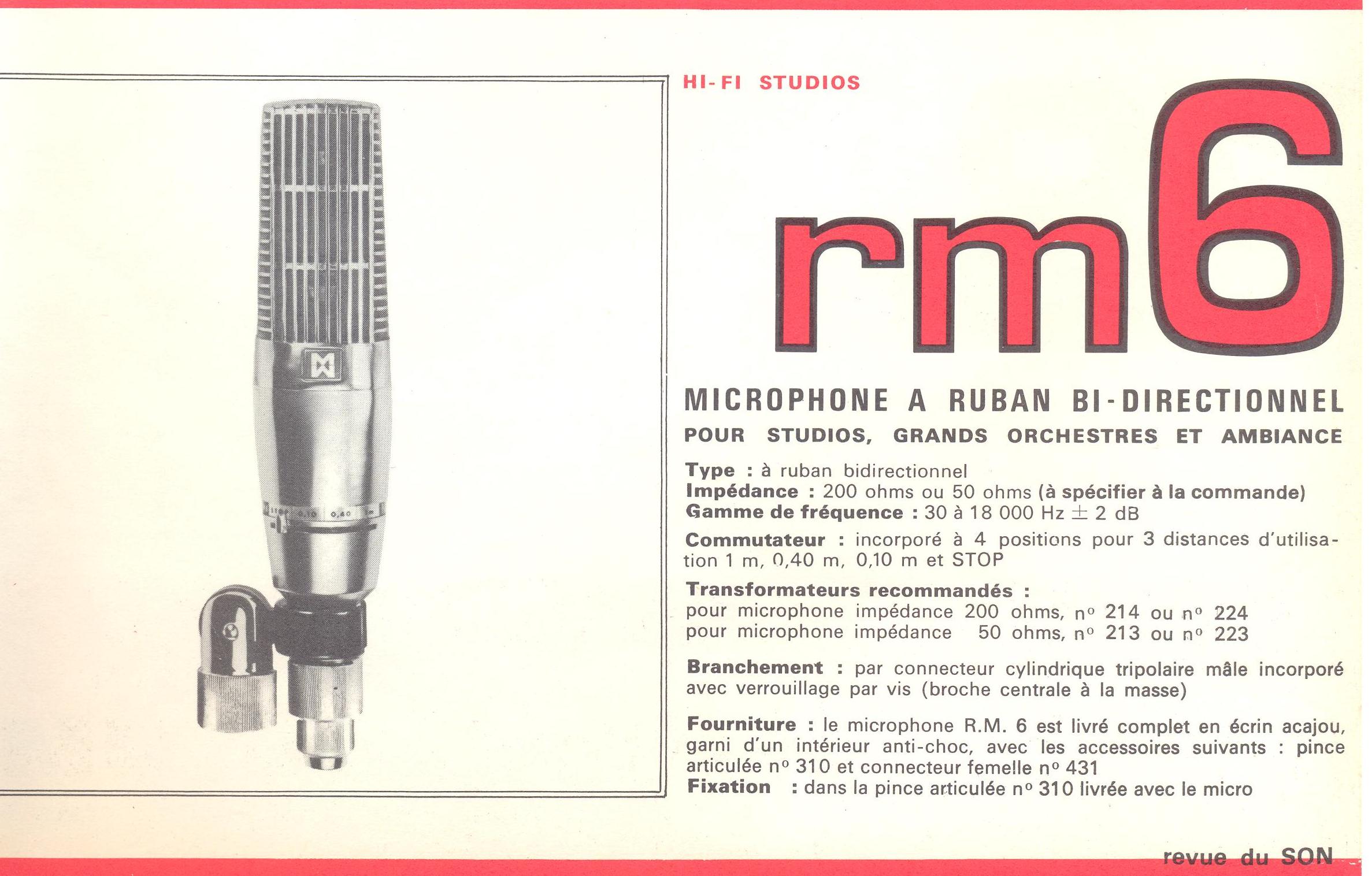 Mélodium RM 6 • Fiche technique