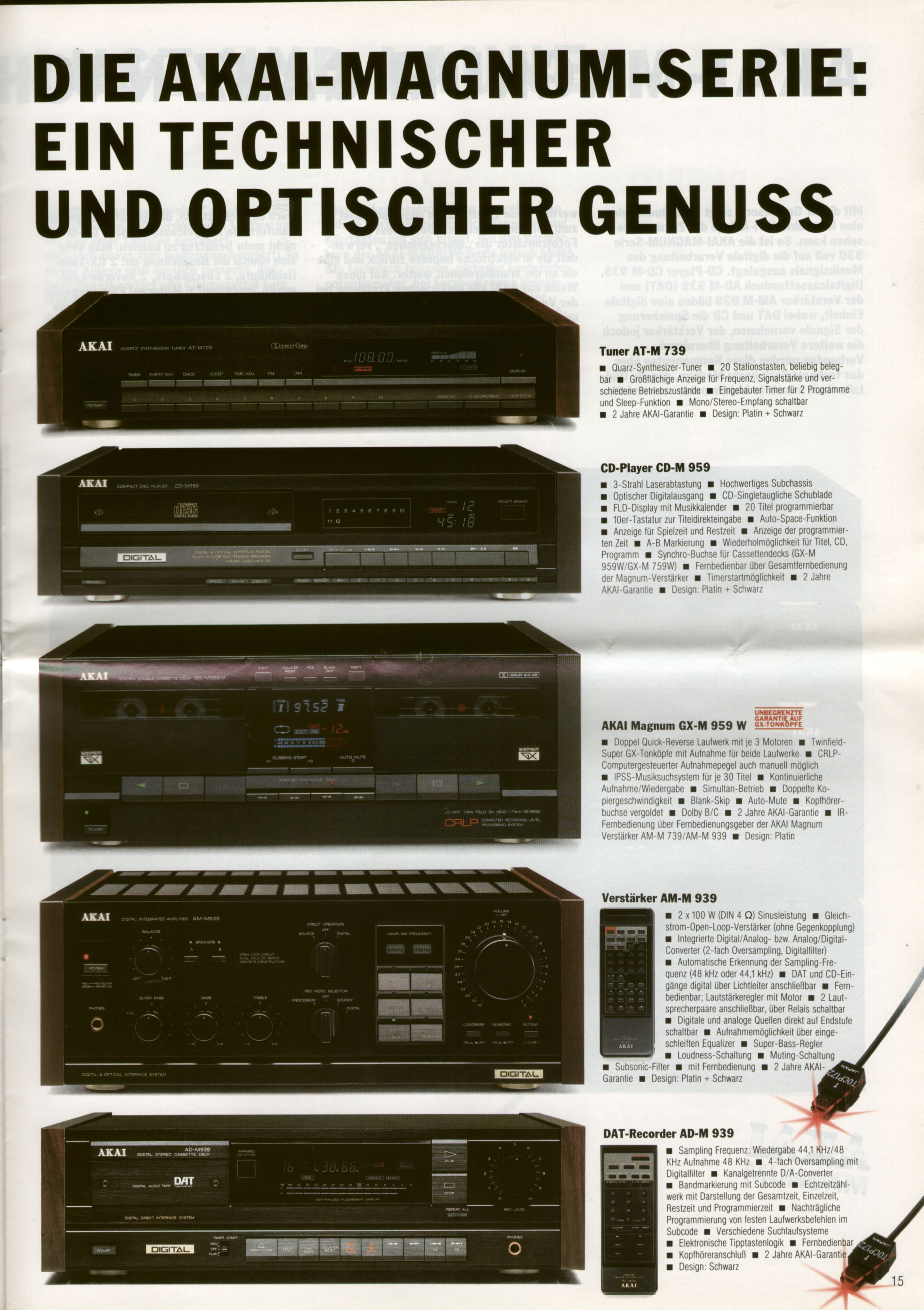 Akai CD-M959 • Extrait catalogue 1989 (en allemand)