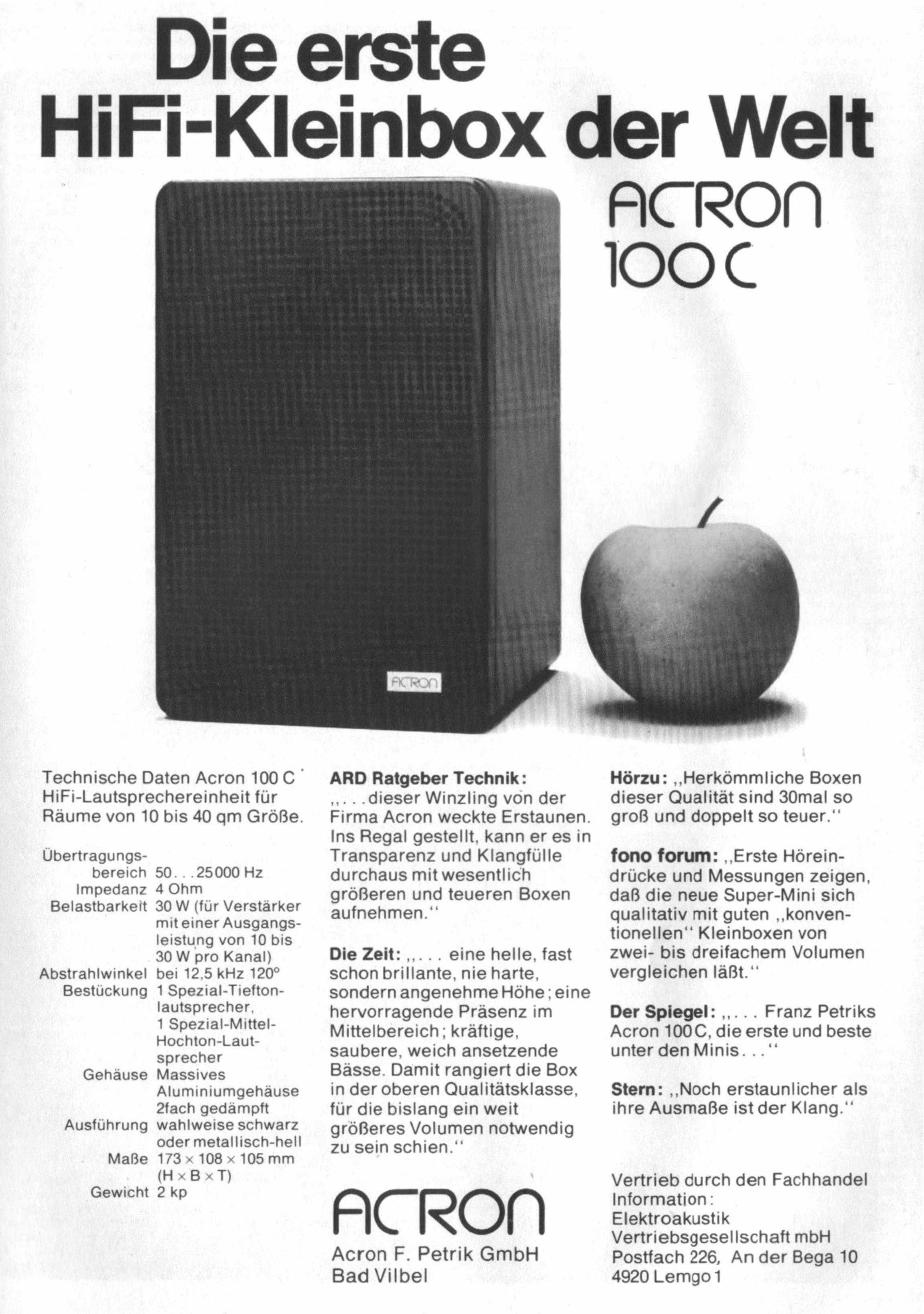 Acron 100 C • Publicité allemande