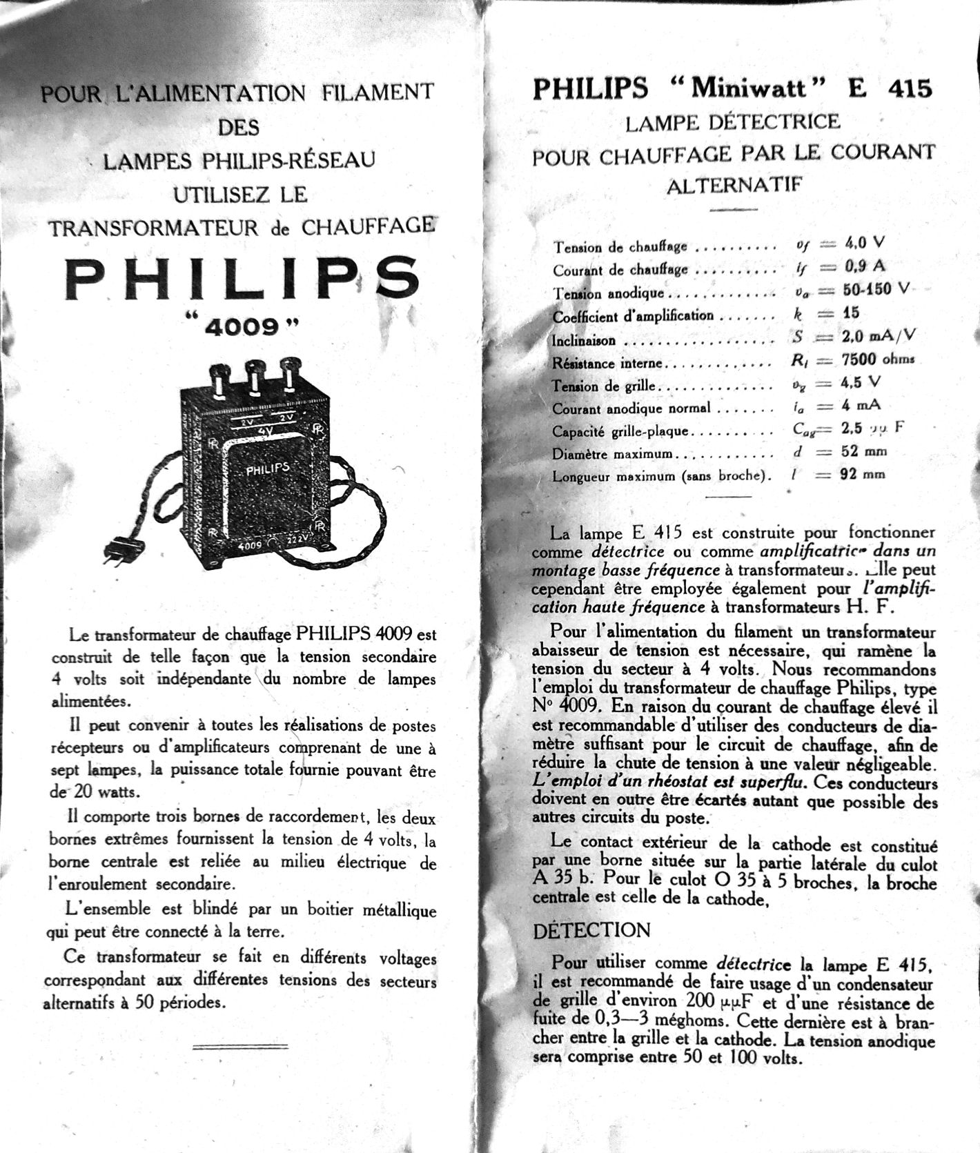 Philips 4009 Publicité (dans emballage de lampe)
