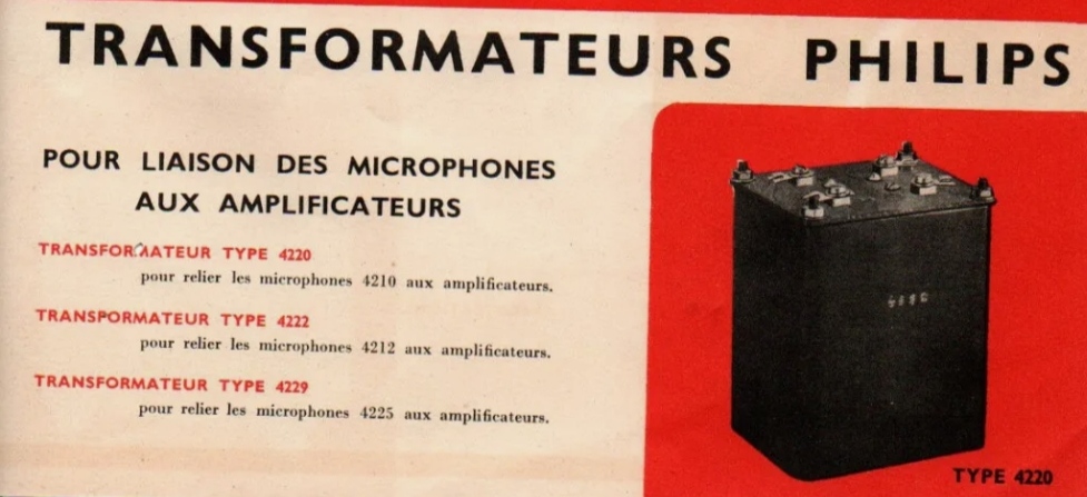 Philips 4220, 4222, 4229 Transformateurs • Extrait de catalogue