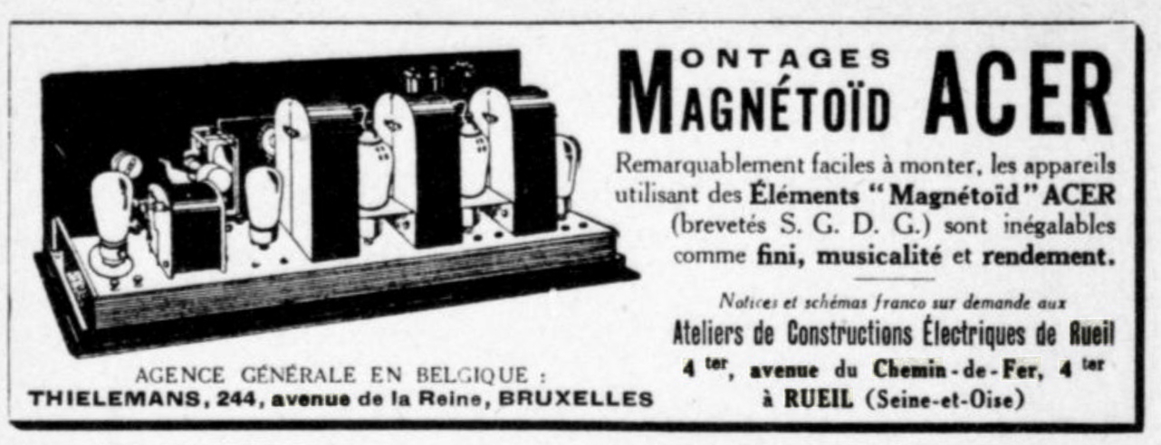 ACER Publicité La Science et la vie, 1 juin 1932