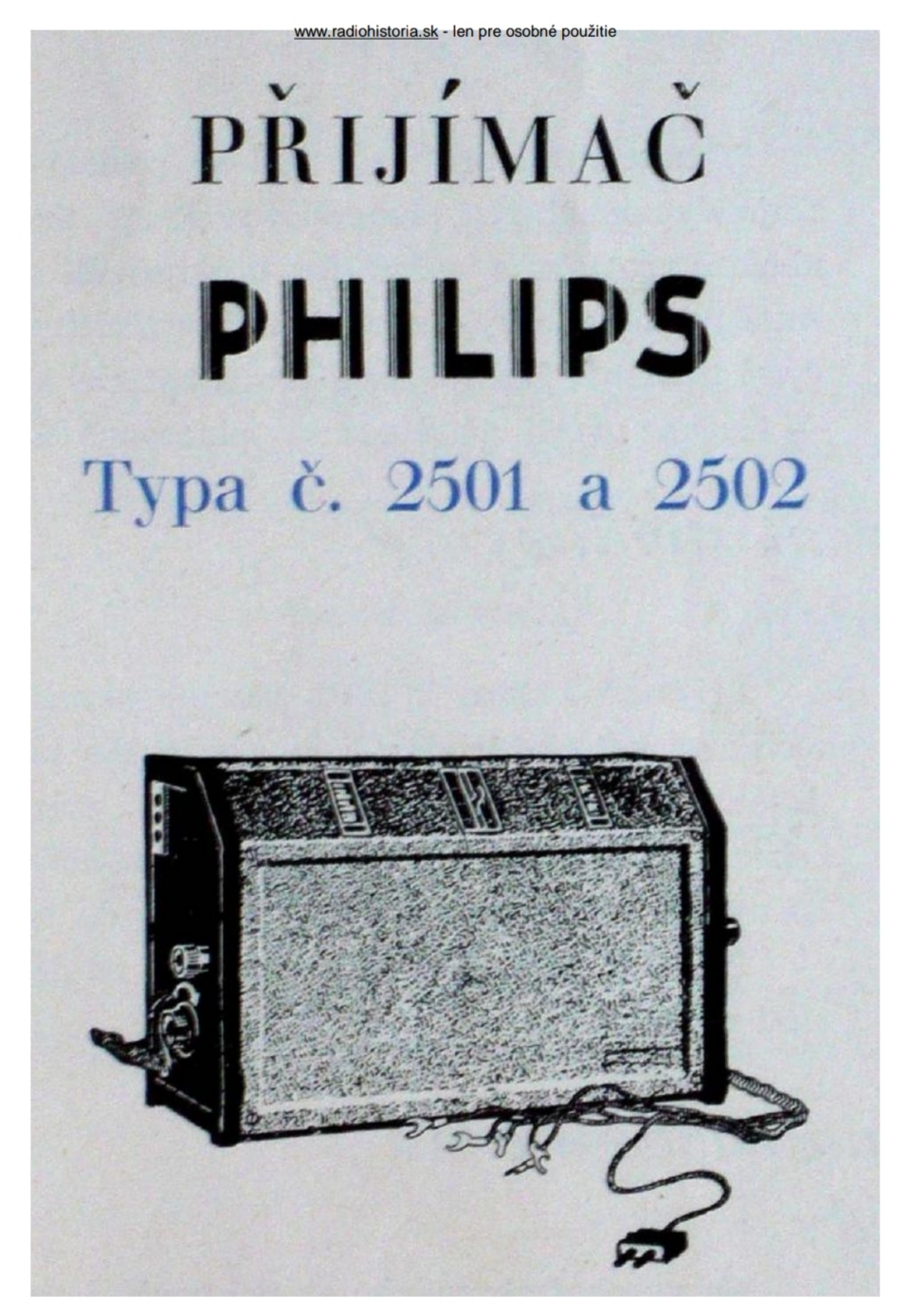 Philips 2501, 2502 Publicité (tchèque)