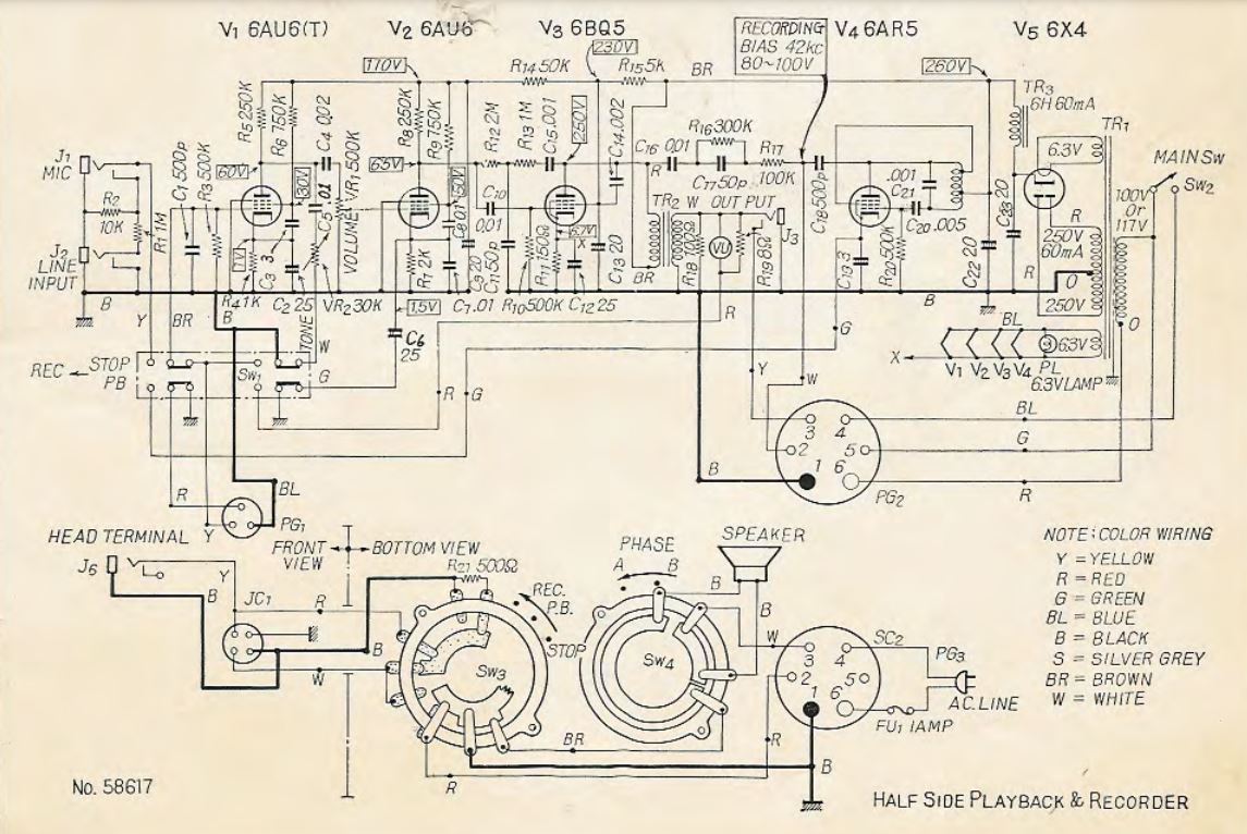Akai Terecorder Stereo • Schéma (extention Half Side)