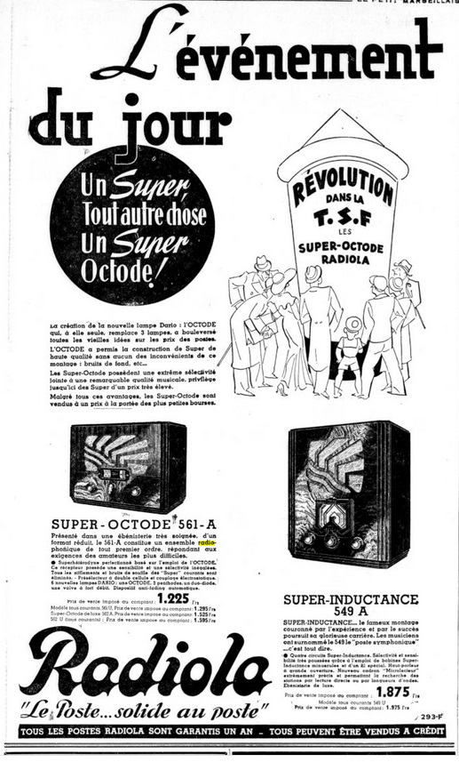 Radiola Publicité Le Petit Marseillais, 12 septembre 1934