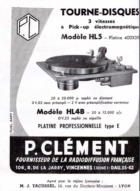 P.Clément HL5 et HL4B Publicité  - Toute la Radio n° 200 décembre 1955
