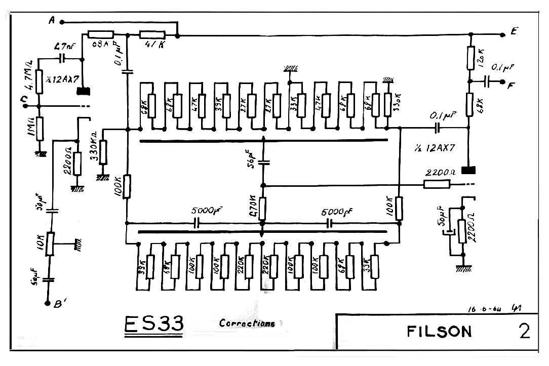 Filson ES 33 • Schéma des correcteurs
