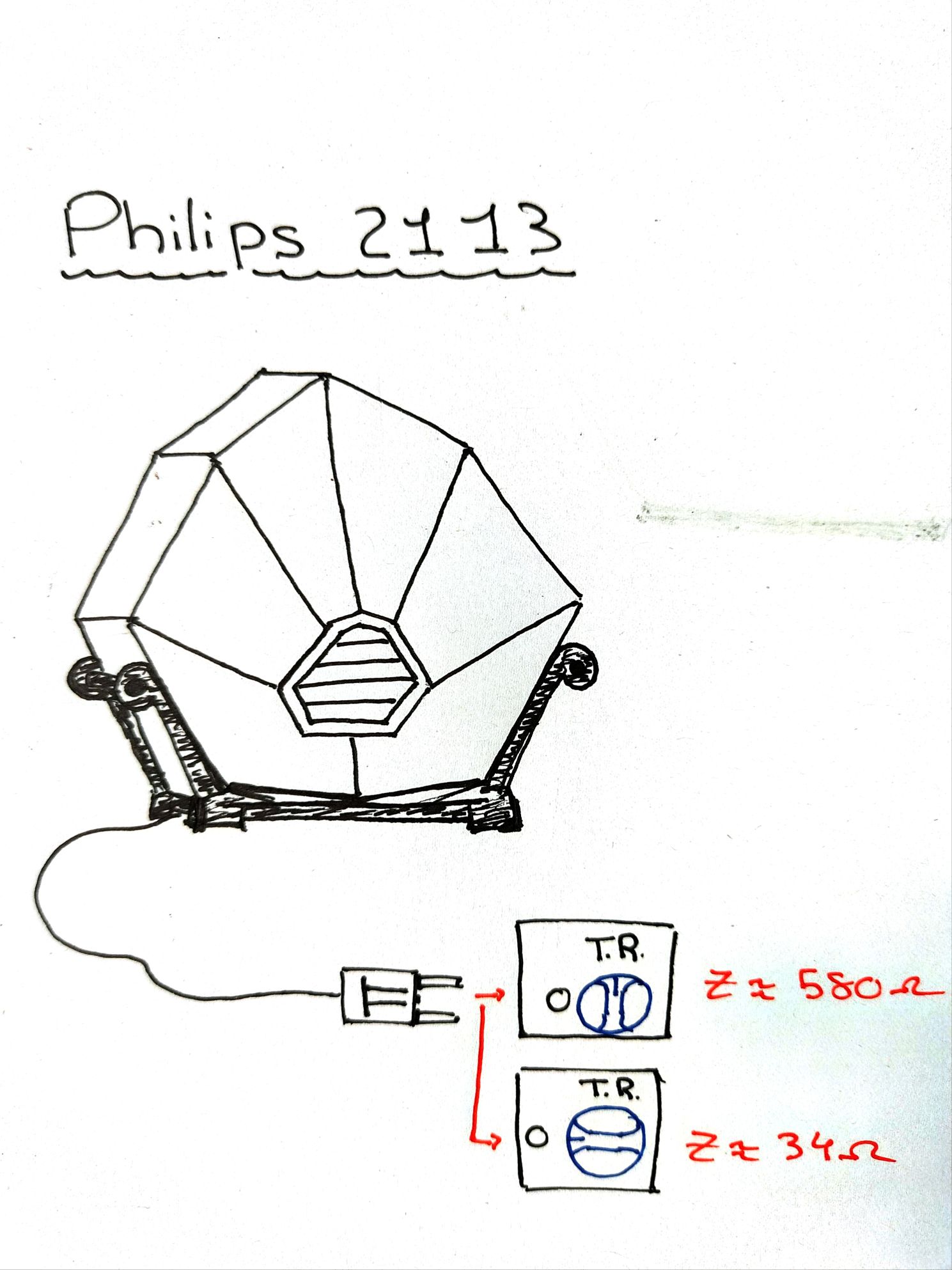 Philips 2113 Schéma (manuscrit de S3b)