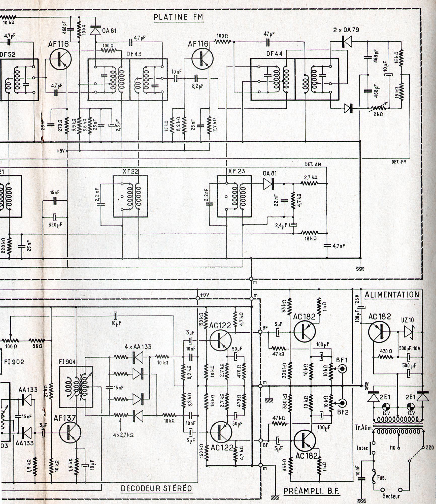 Magnétic-France Tuner AM / FM 1966 • Schéma (2)