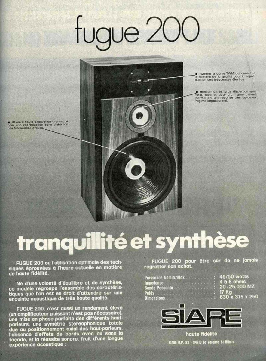 Siare Fugue 200 • Publicité 1976