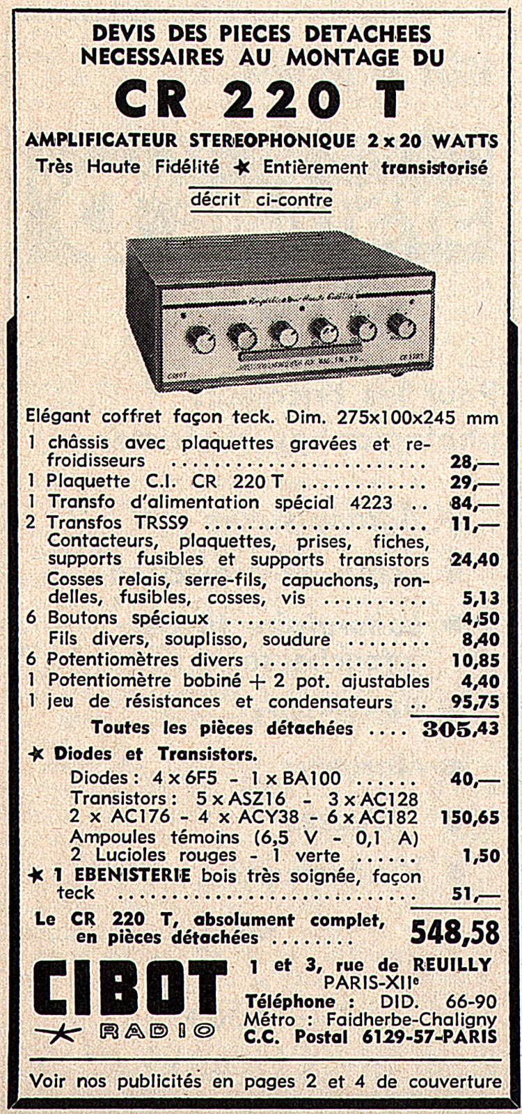 Amplificateur CR 220 T