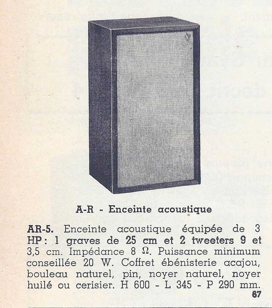 Acoustic Research AR 5 • Le Haut-Parleur numéro spécial août 1969