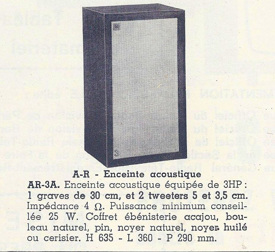 Acoustic Research AR 3A • Le Haut-Parleur numéro spécial août 1969