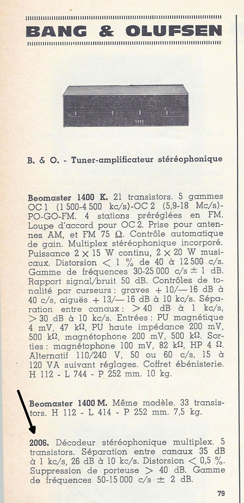 Bang & Olufsen 2600 Décodeur • Le Haut-Parleur numéro spécial août 1969