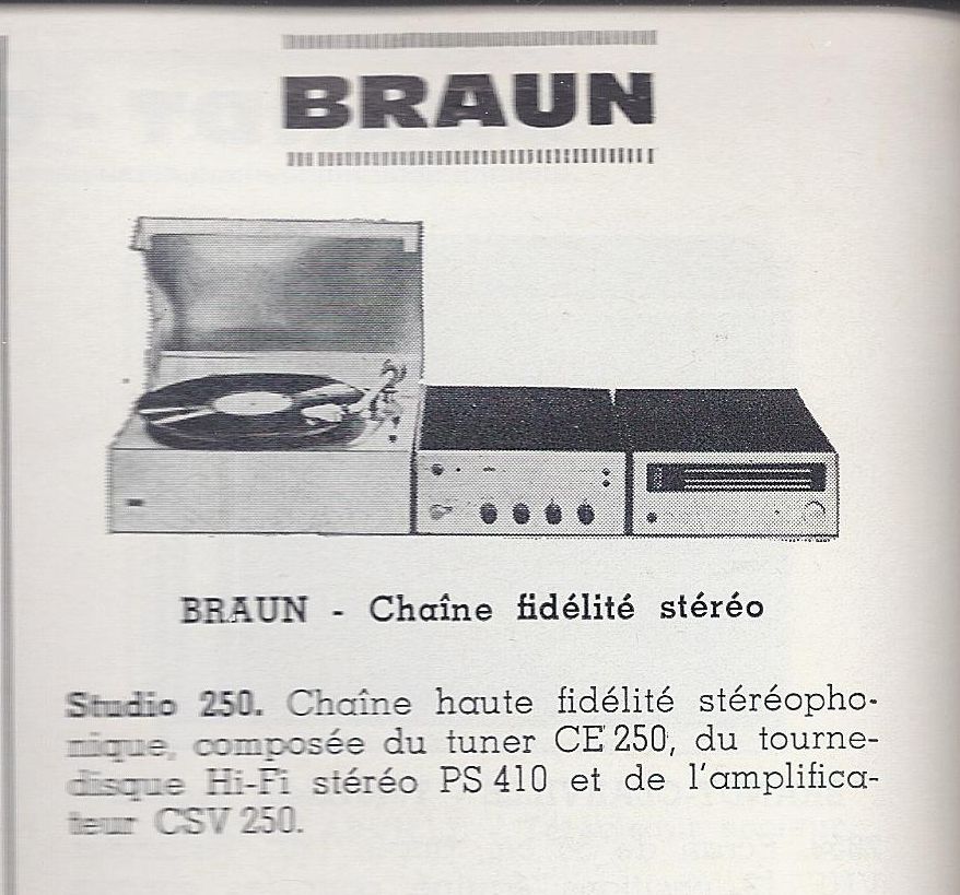 Braun Studio 250 • Catalogue - Le Haut-Parleur numéro spécial 1969