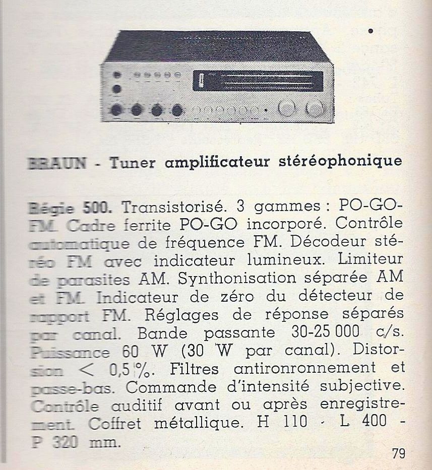 Braun Regie 500 • Catalogue - Le Haut-Parleur numéro spécial août 1969