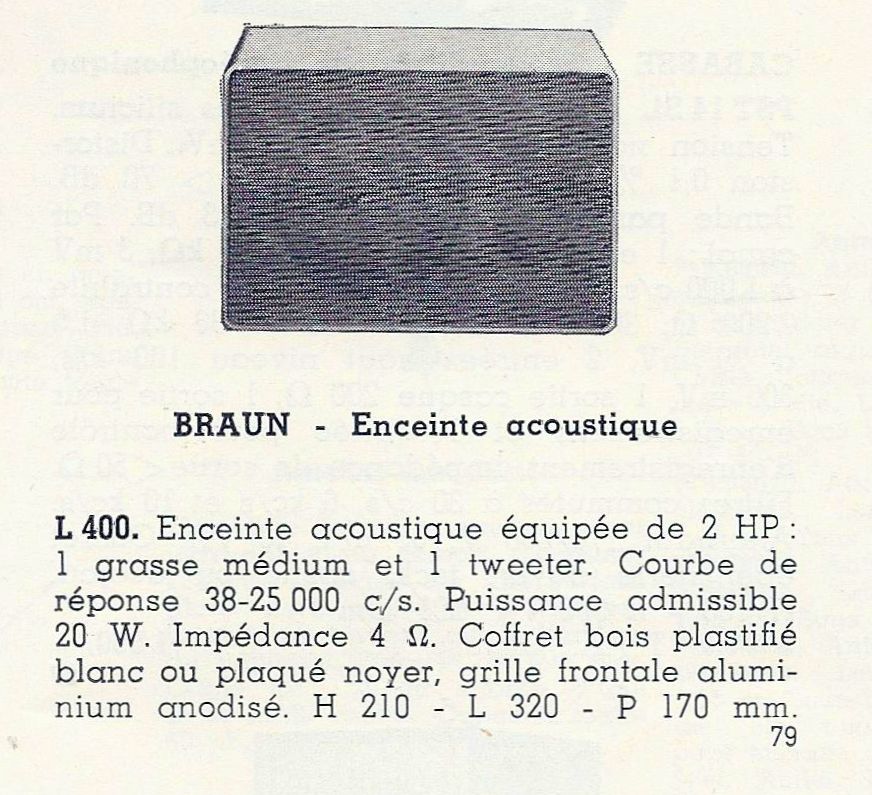Braun L 400 • Catalogue - Le Haut-Parleur numéro spécial 1969