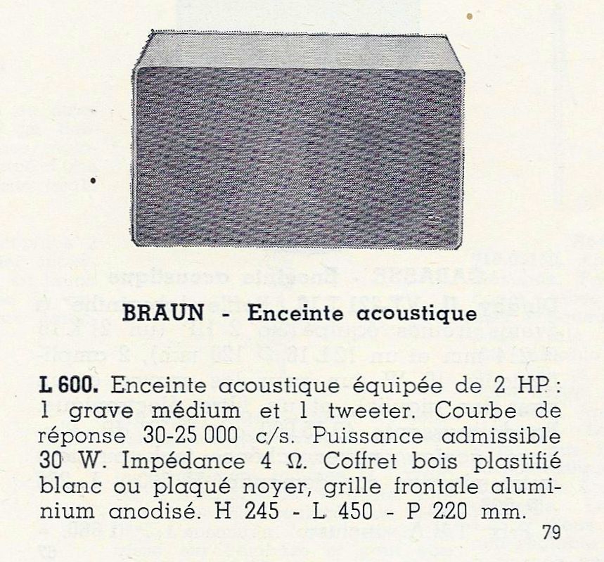 Braun L 600 • Catalogue - Le Haut-Parleur numéro spécial 1969