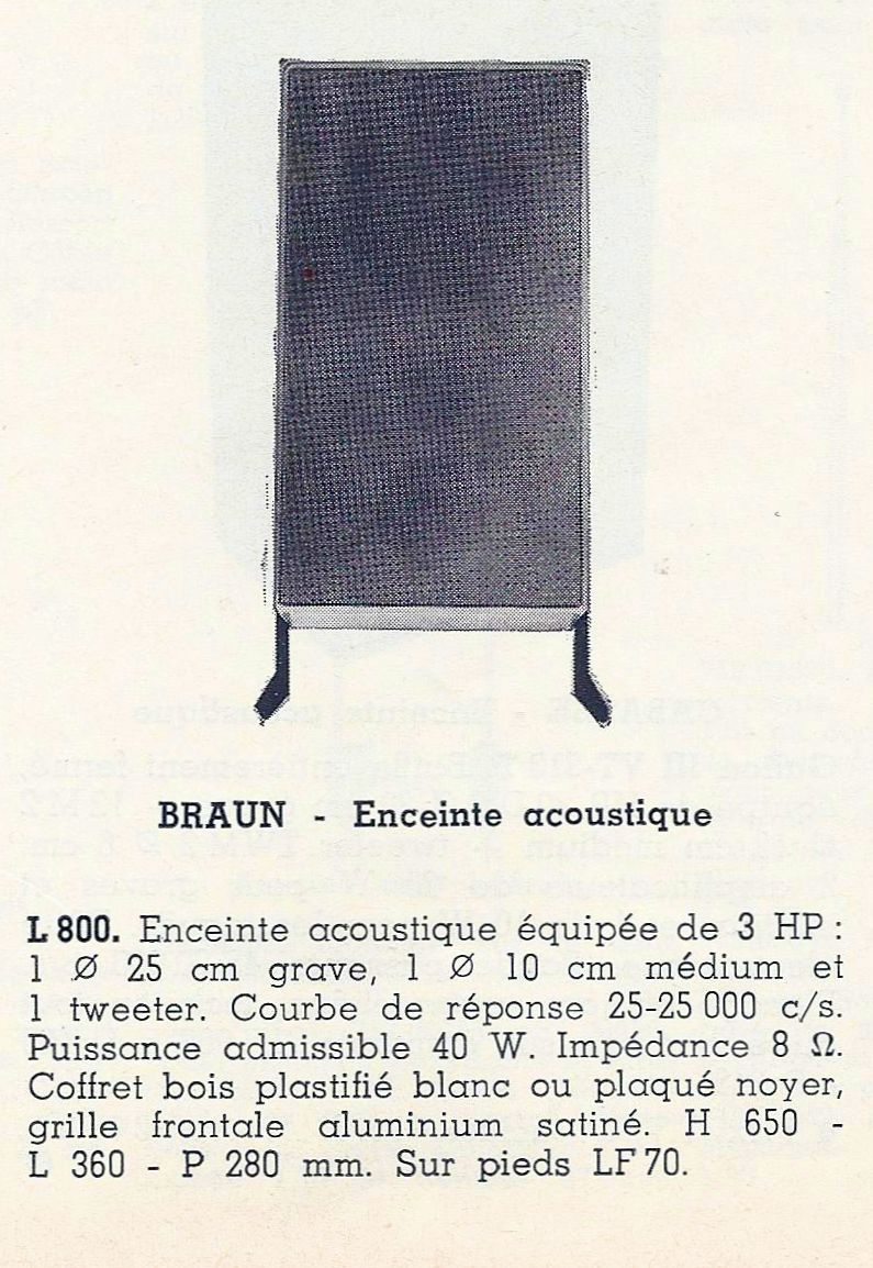 Braun L 800 • Catalogue - Le Haut-Parleur numéro spécial 1969