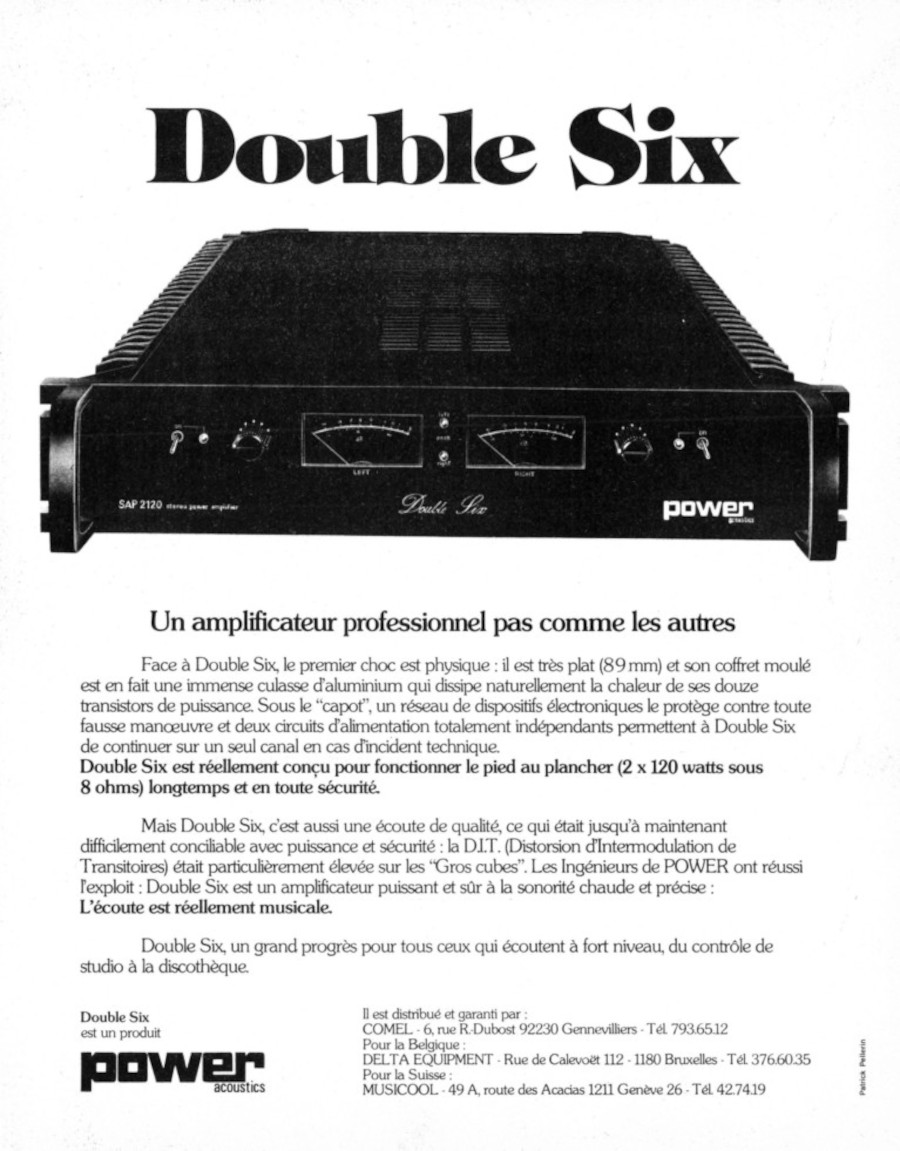 Power Acoustics Double Six (SAP 2120) • Publicité 1978