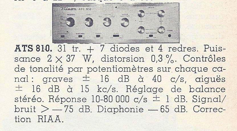 Filson ATS 810 • Catalogue - Le Haut-Parleur numéro spécial 1969