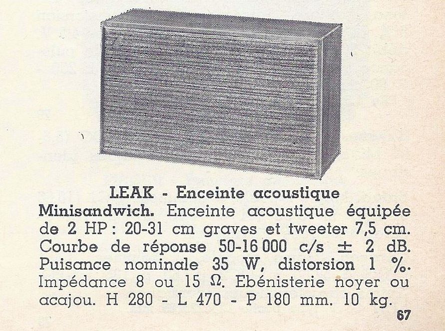 Leak Minisandwich • Catalogue - Le Haut-Parleur numéro spécial 1969