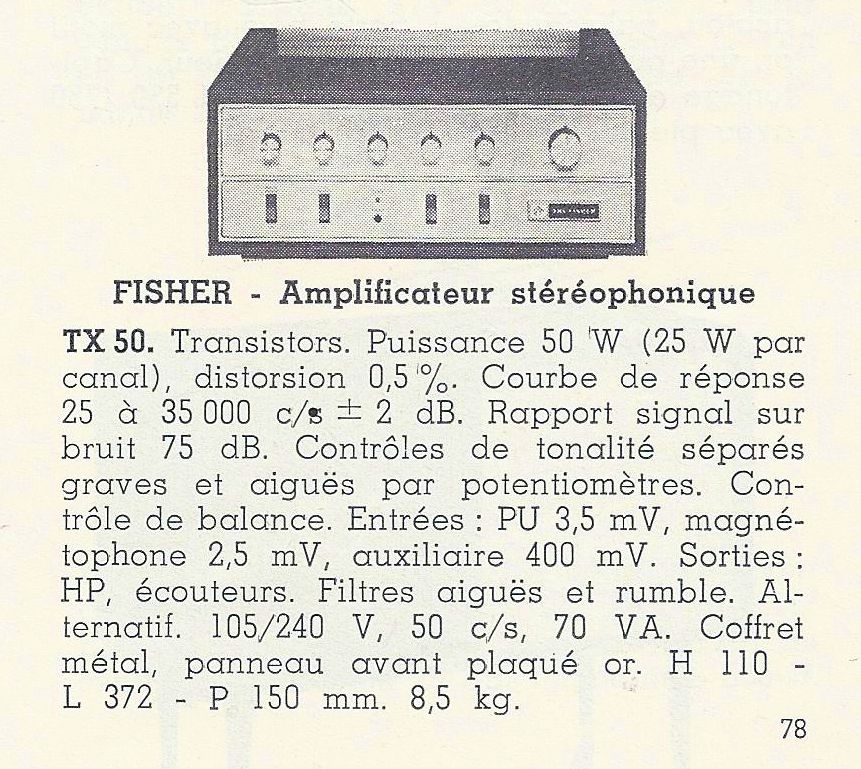 Fisher TX-50 • Catalogue - Le Haut-Parleur numéro spécial août 1969