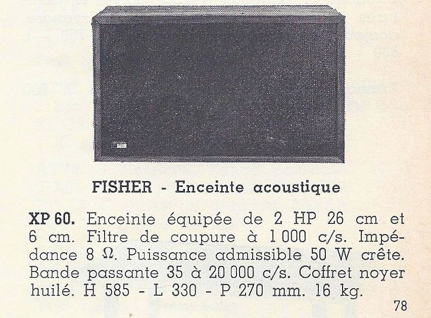 Fisher XP-60 • Catalogue - Le Haut-Parleur numéro spécial août 1969
