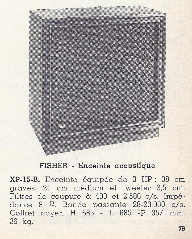 Fisher XP-15-B • Catalogue - Le Haut-Parleur numéro spécial août 1969