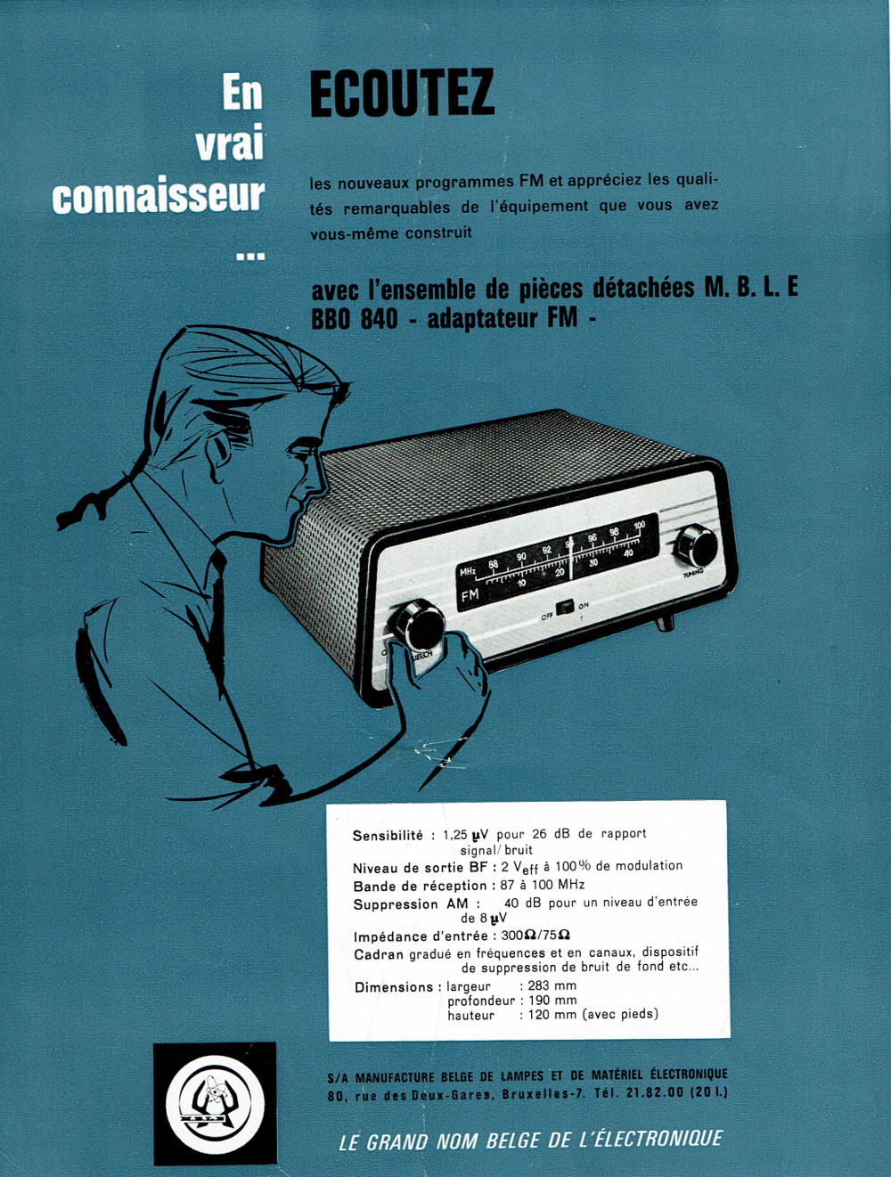 M.B.L.E BBO 840 • Publicité belge 1963