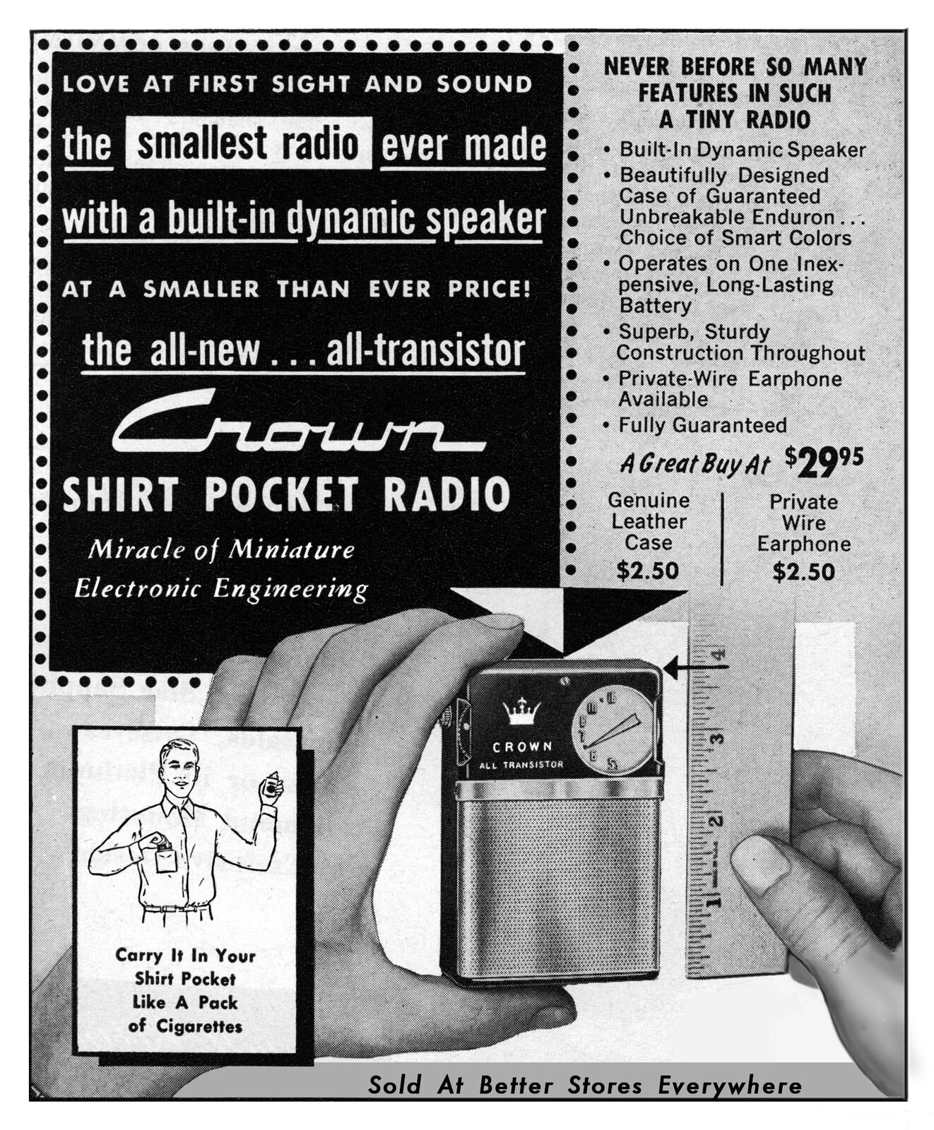 Crown Shirt Pocket Radio Publicité