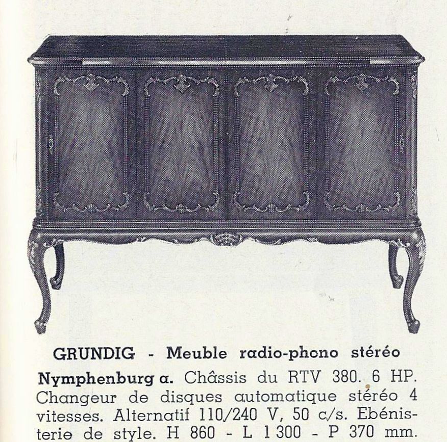 Grundig  Nymphenburg A Extrait de catalogue