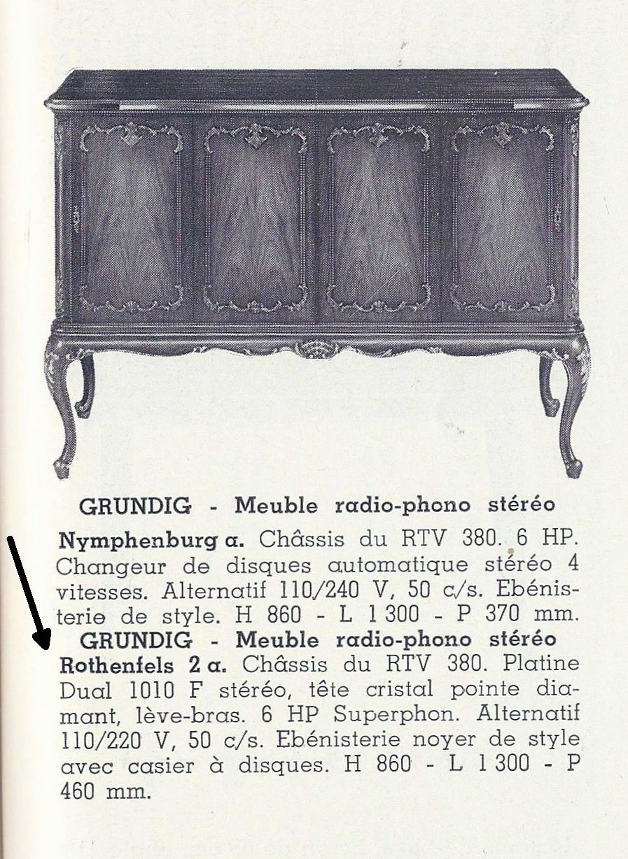 Grundig  Rothenfels 2a Extrait de catalogue