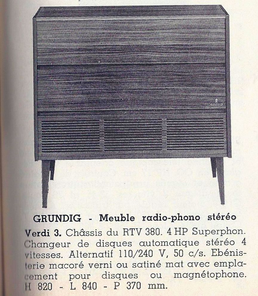 Grundig Verdi 3 - Extrait de catalogue