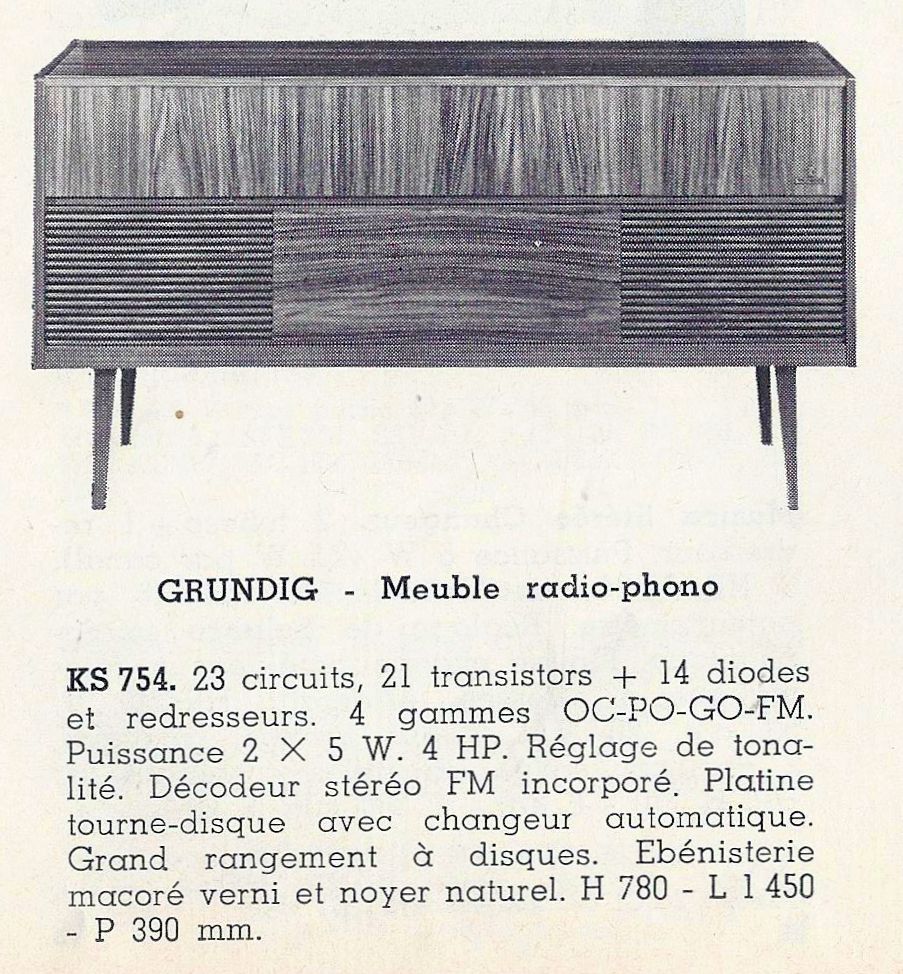 Grundig KS 754 • Catalogue - Le Haut-Parleur numéro spécial 1969