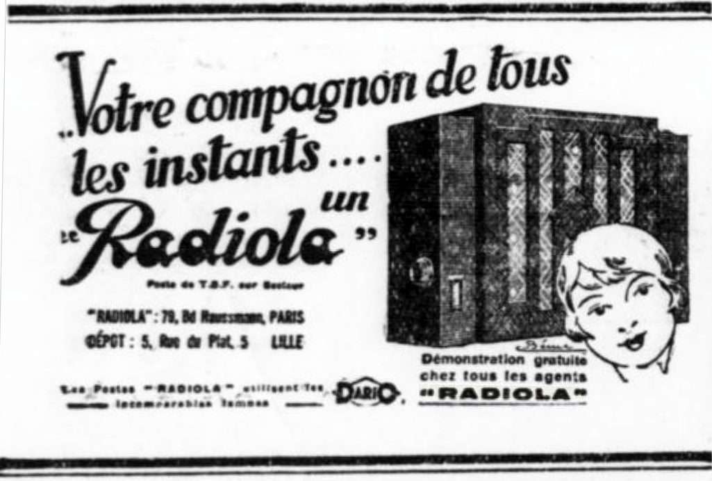 Radiola Publicité Le Progrès de la Somme, 24 novembre 1931