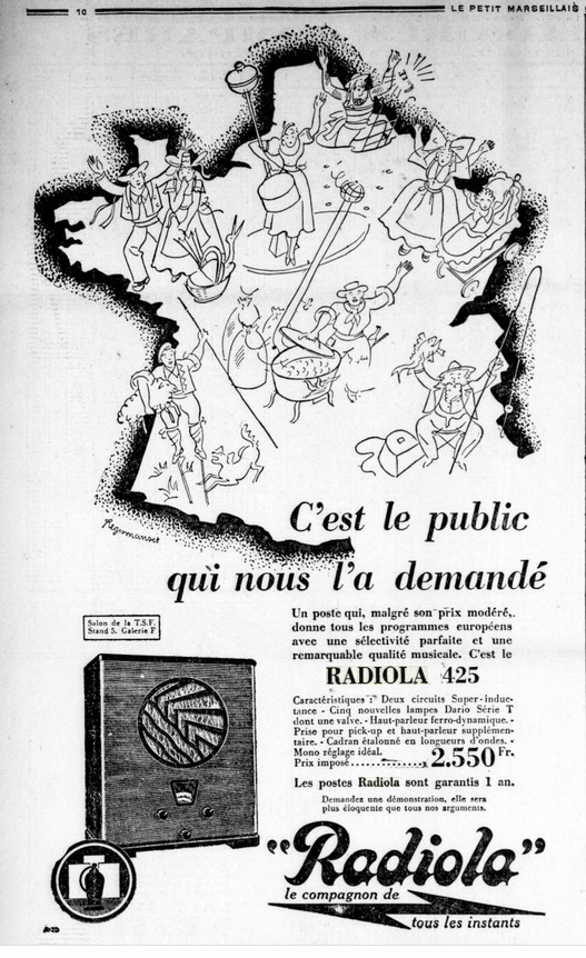 Radiola Publicité Le Petit Marseillais, 5 septembre 1932