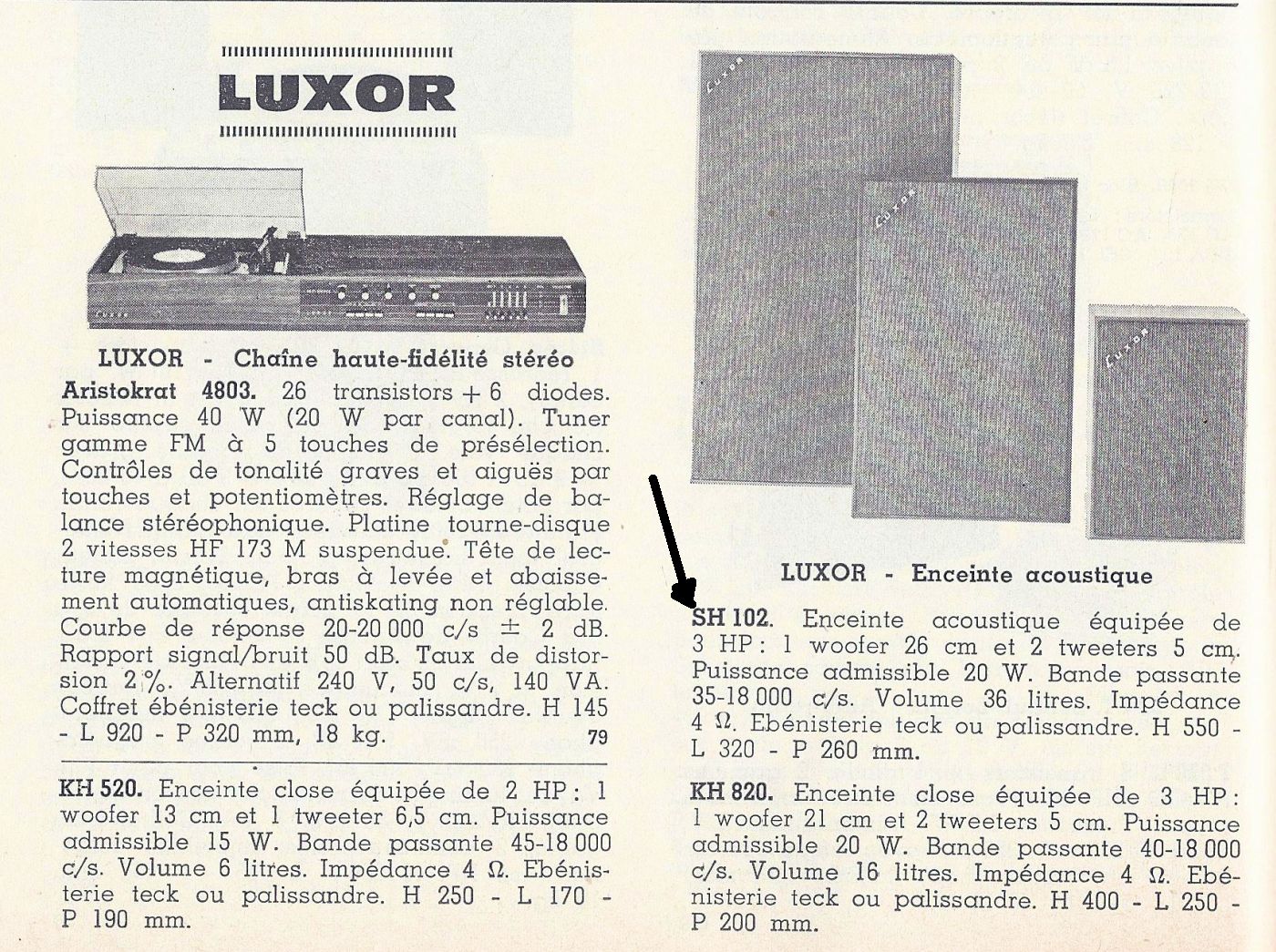 Luxor Radio SH 102 • Catalogue - Le Haut-Parleur numéro spécial 1969
