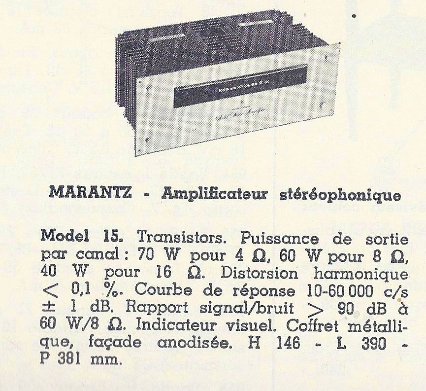 Marantz 15 (Fifteen) • Catalogue - Le Haut-Parleur numéro spécial 1969